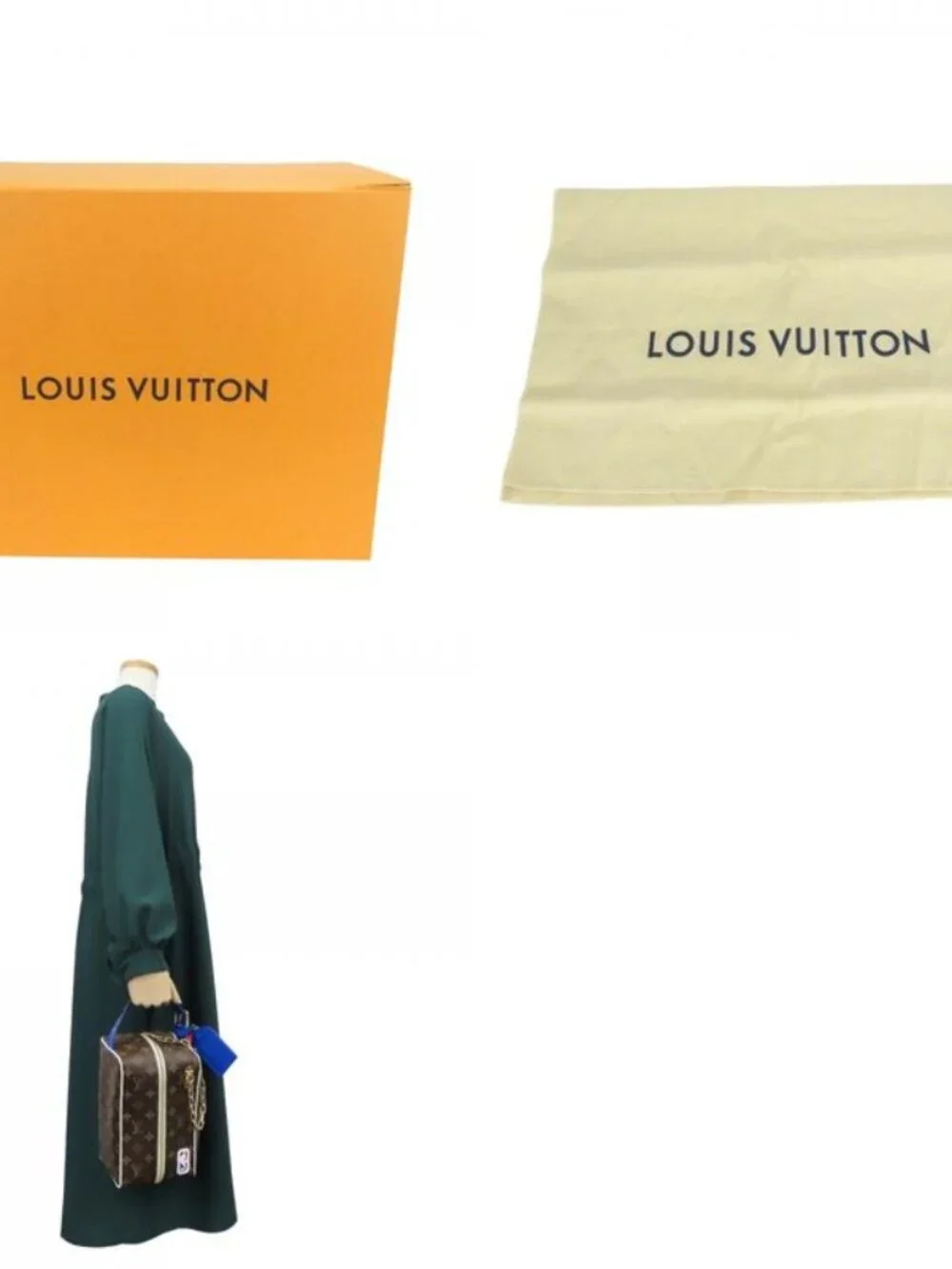 Louis Vuitton Handbag NBA Drop Kit Monogram Brown Blue NBA Collaboration Initial